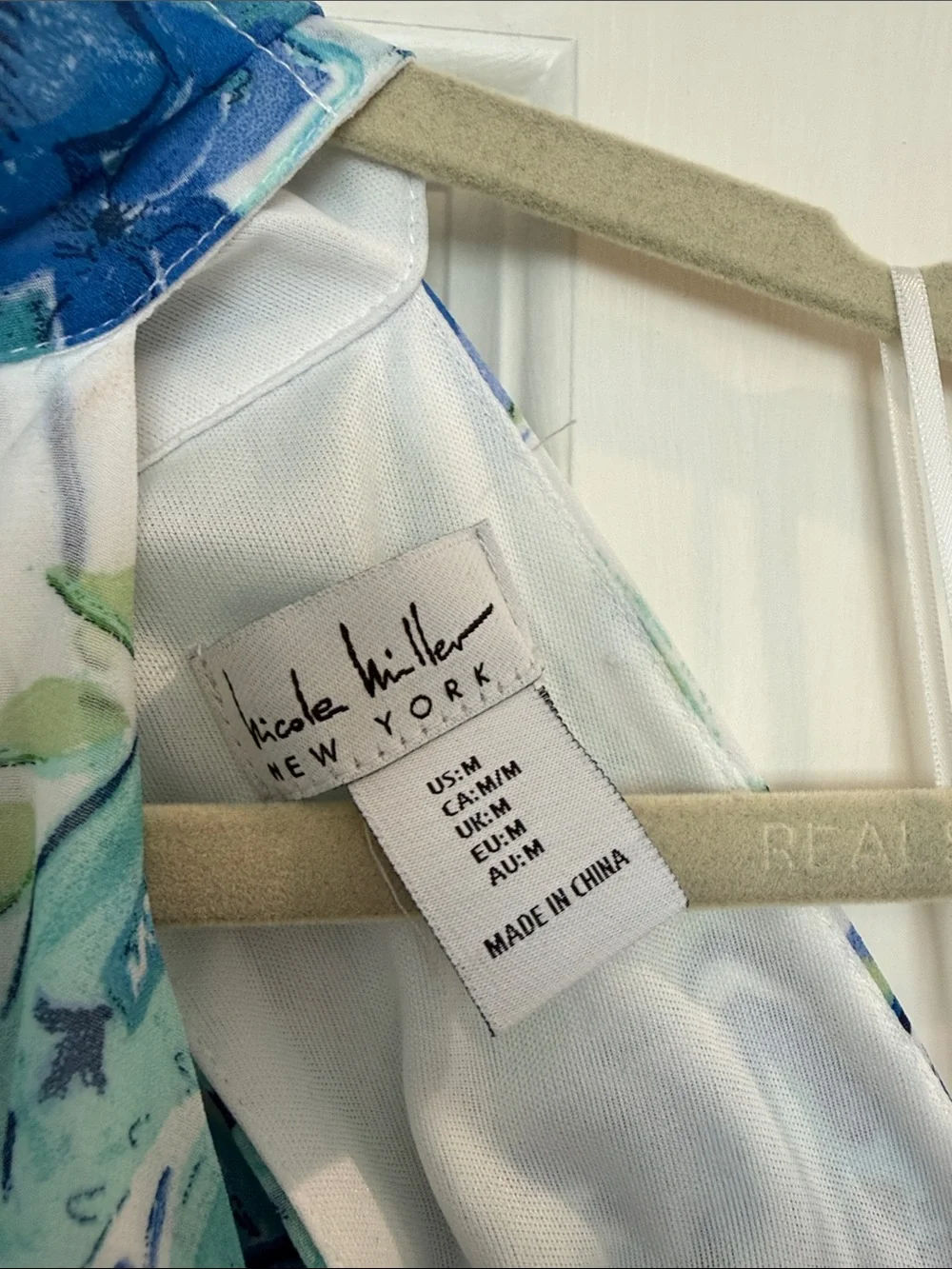 Nicole Miller Blue & White Floral Maxi Dress - Picture 2 of 3
